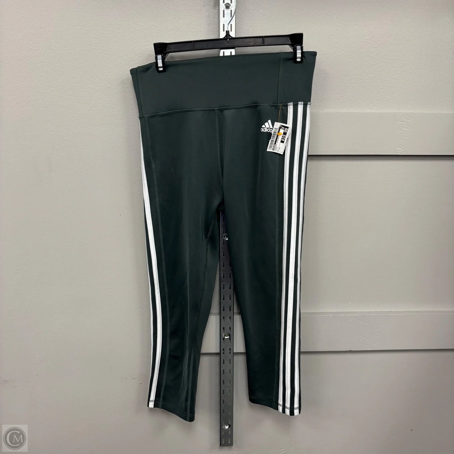 Athletic Leggings By Adidas In Green, Size: M