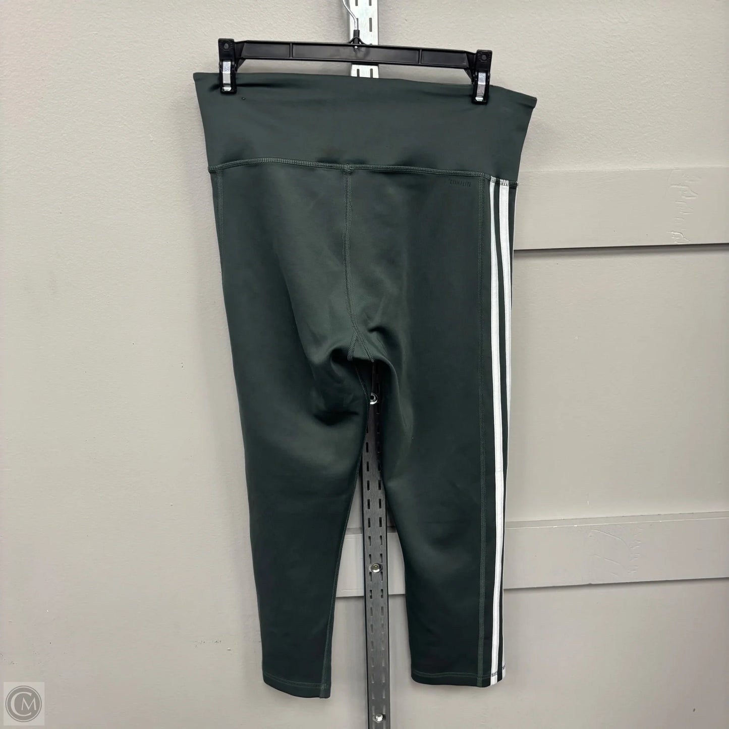 Athletic Leggings By Adidas In Green, Size: M