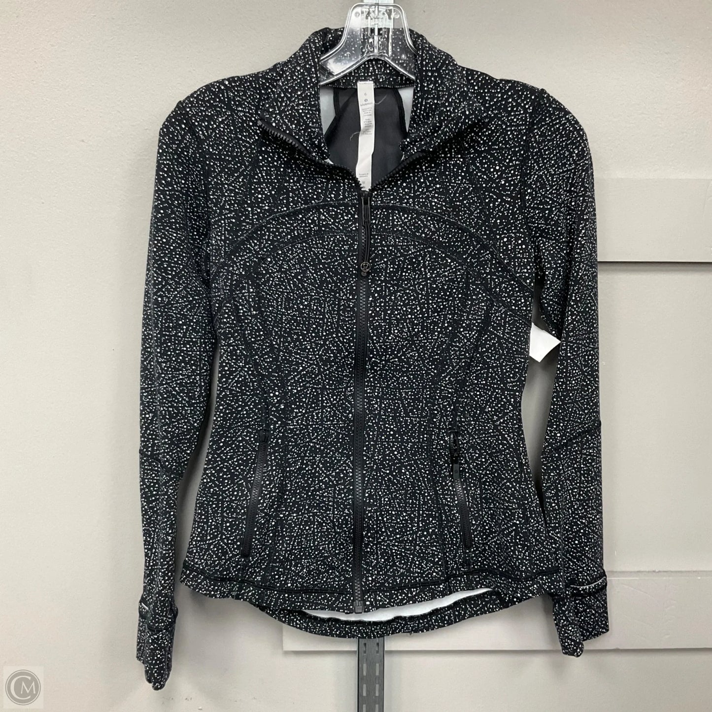 Athletic Jacket By Lululemon In Black & White, Size: 6
