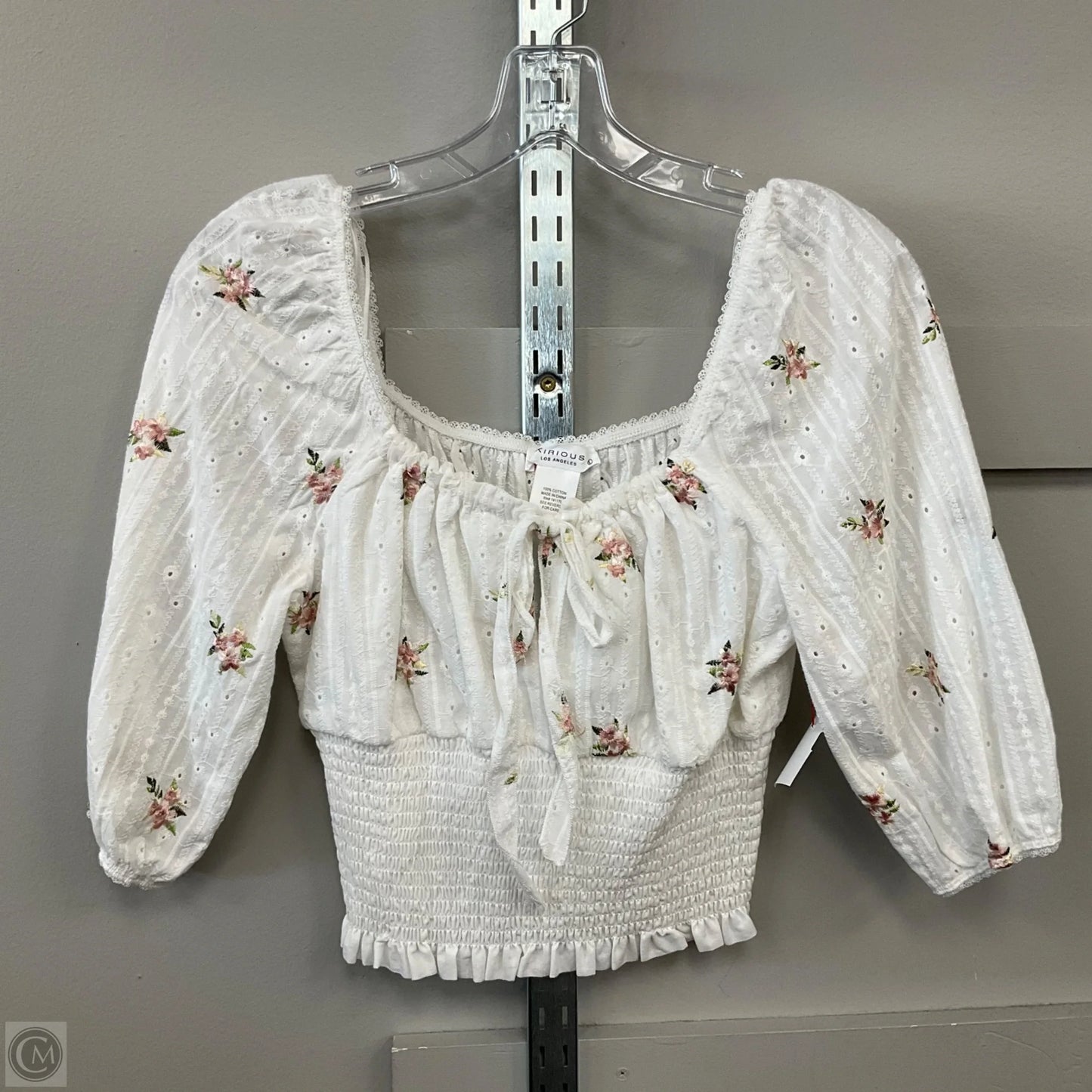 Top 3/4 Sleeve By Kirious In Floral Print, Size: L