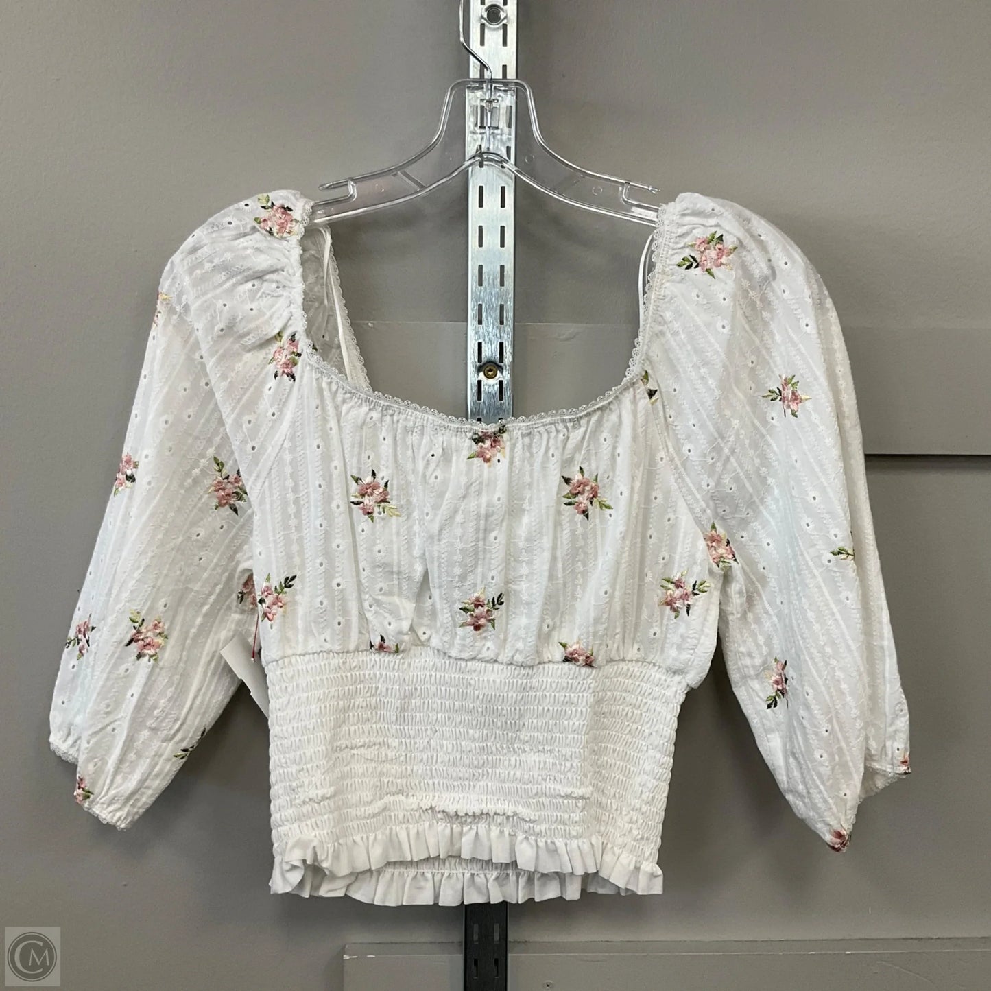 Top 3/4 Sleeve By Kirious In Floral Print, Size: L