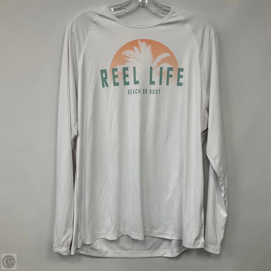 Top Long Sleeve By Reel Life In White, Size: Xxl