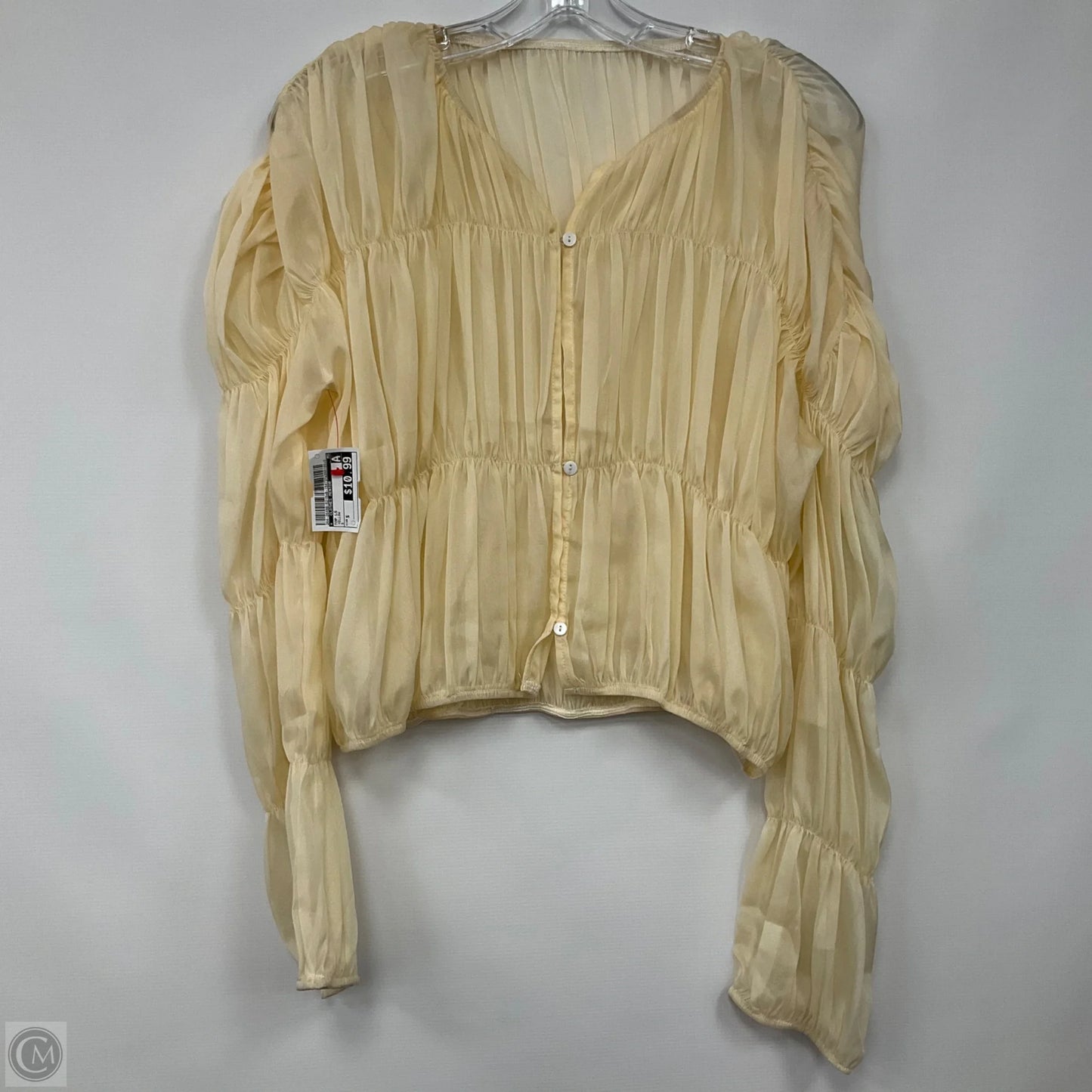 Top Long Sleeve In Yellow, Size: S