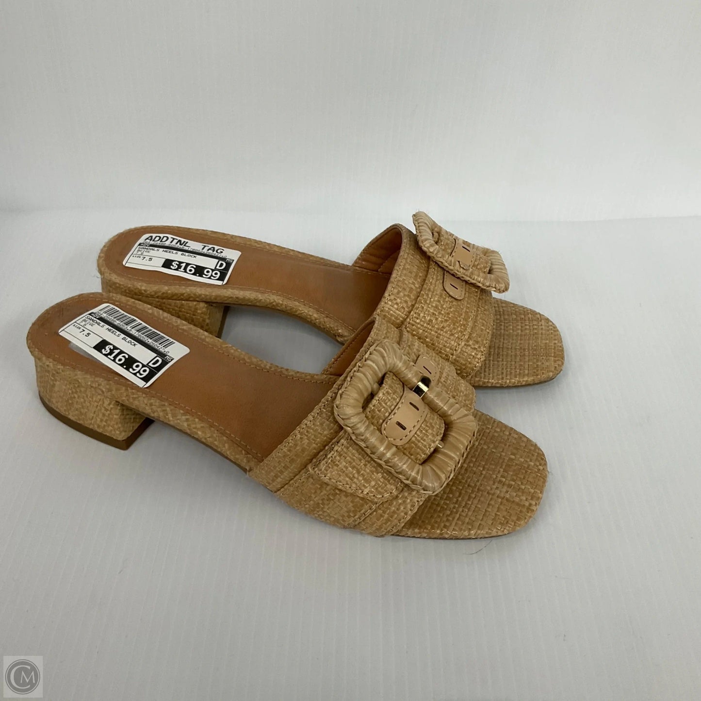 Sandals Heels Block By Dv In Beige, Size: 7.5