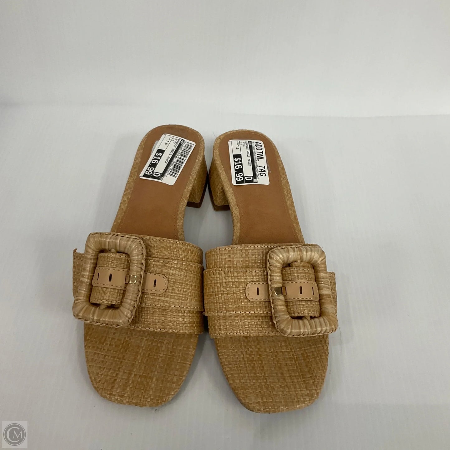 Sandals Heels Block By Dv In Beige, Size: 7.5