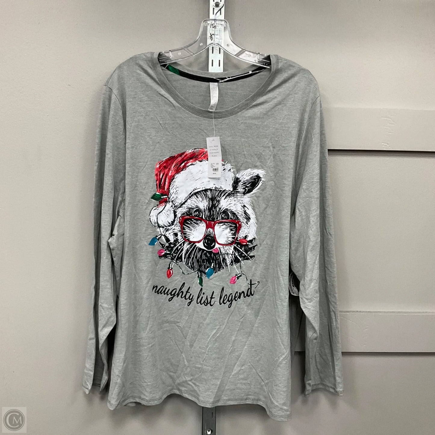 Top Long Sleeve By Cacique In Grey, Size: 22