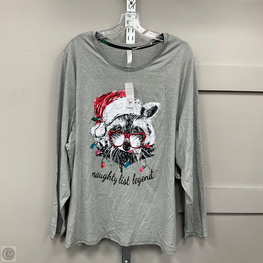 Top Long Sleeve By Cacique In Grey, Size: 22