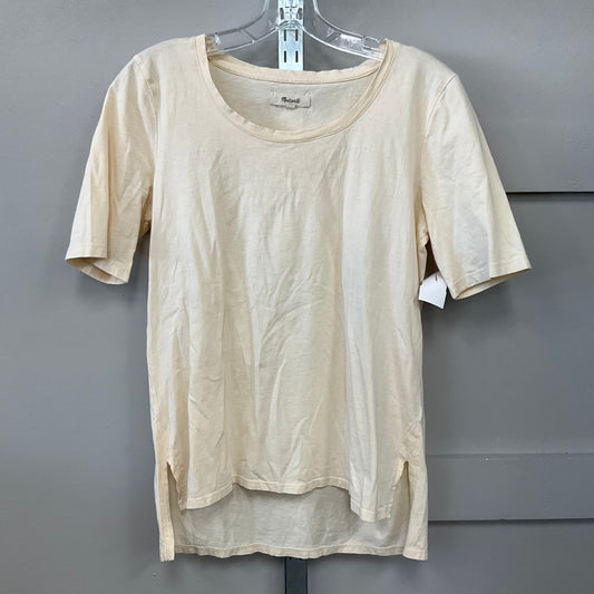 Top Short Sleeve By Madewell In Pale Yellow, Size: S