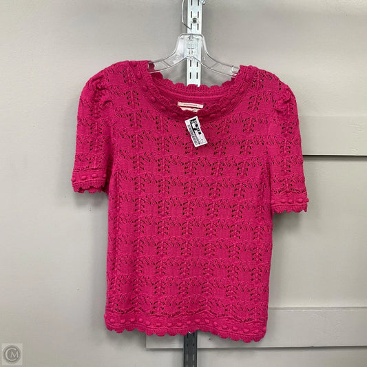 Top Short Sleeve By Anthropologie In Pink, Size: M