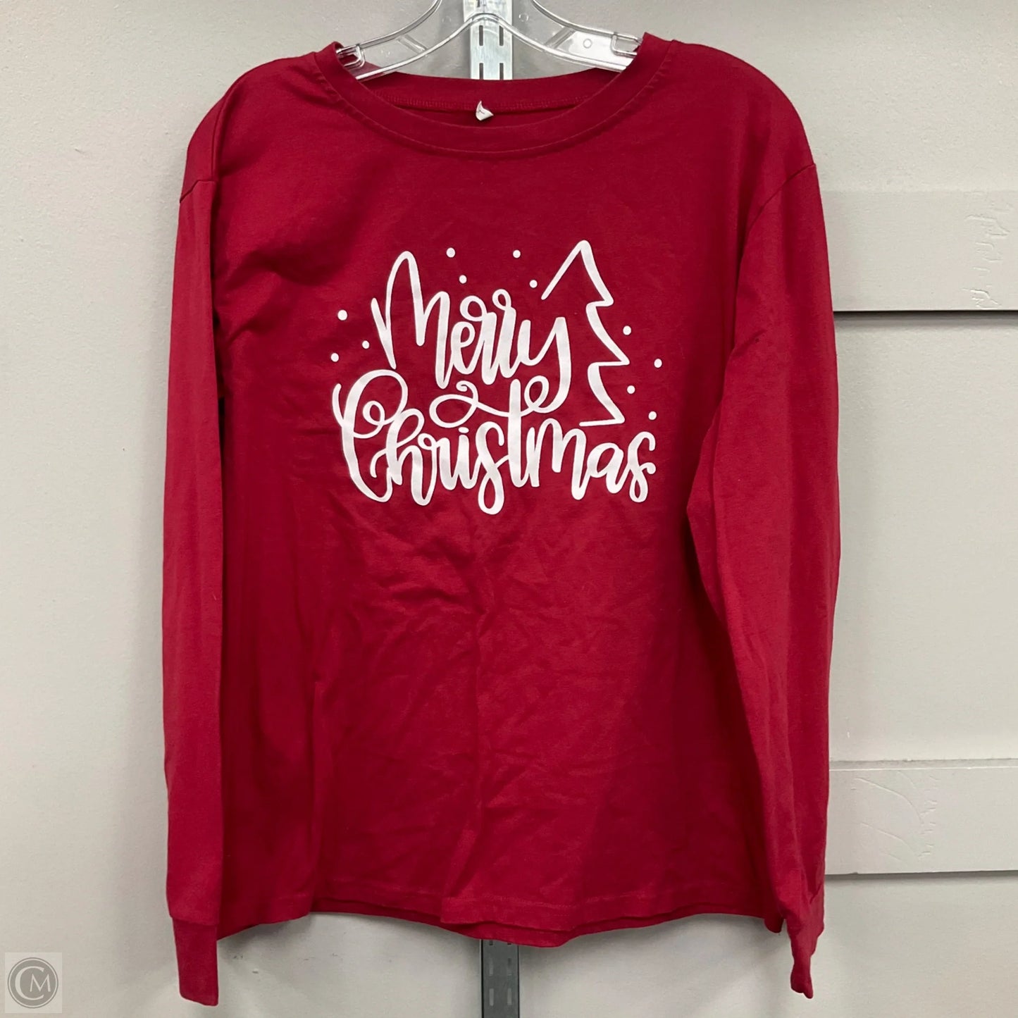 Top Long Sleeve Basic By Cmf In Red, Size: L