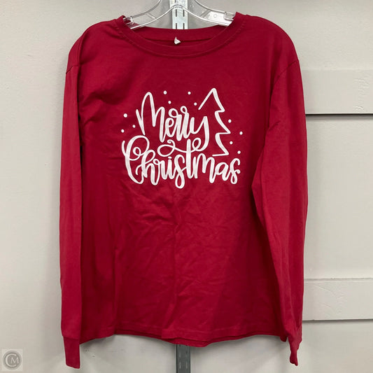 Top Long Sleeve Basic By Cmf In Red, Size: L