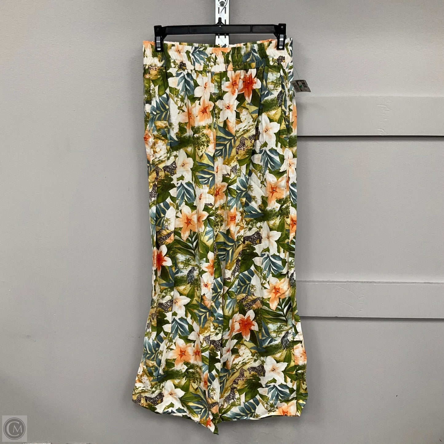 Pants Linen In Floral Print, Size: S
