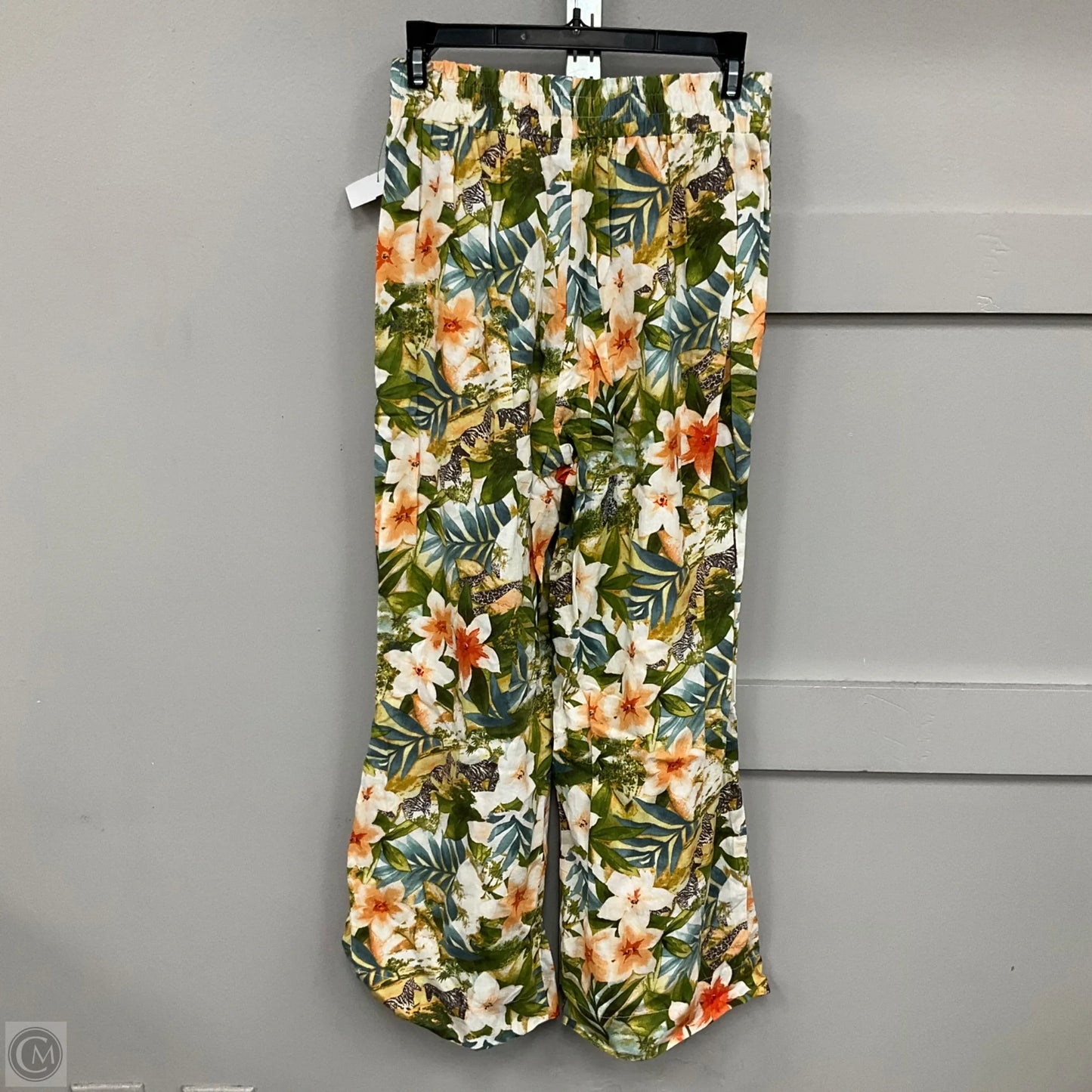 Pants Linen In Floral Print, Size: S