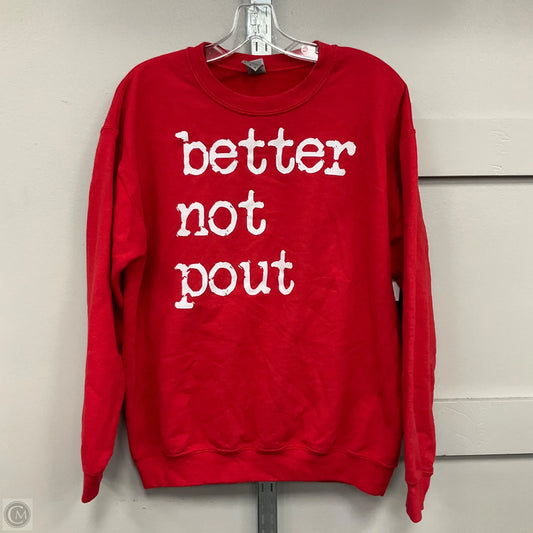 Sweatshirt Crewneck By Gildan In Red, Size: M