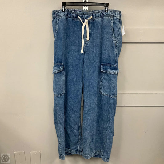 Jeans Wide Leg By Gap In Blue Denim, Size: L