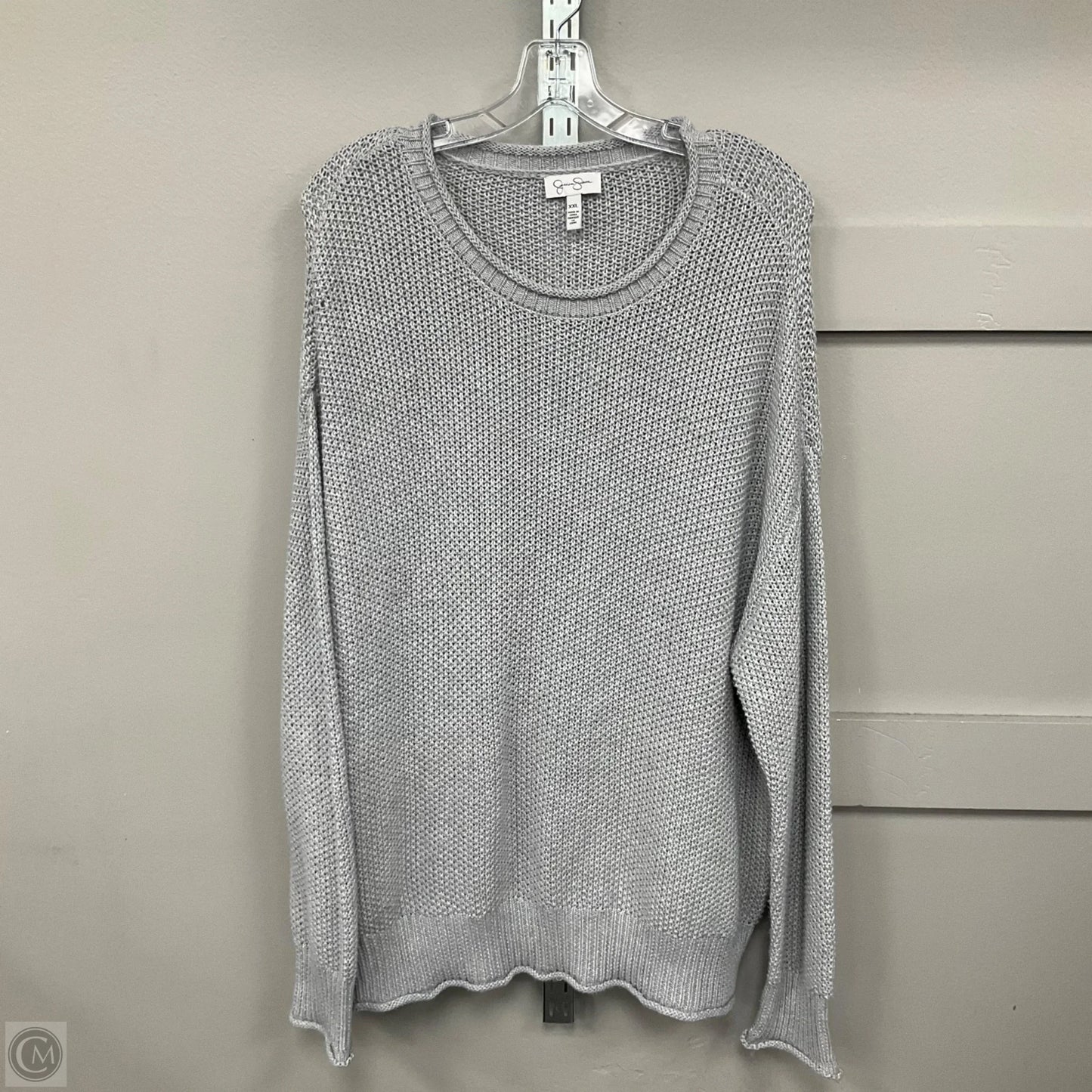 Sweater By Jessica Simpson In Grey, Size: Xxl
