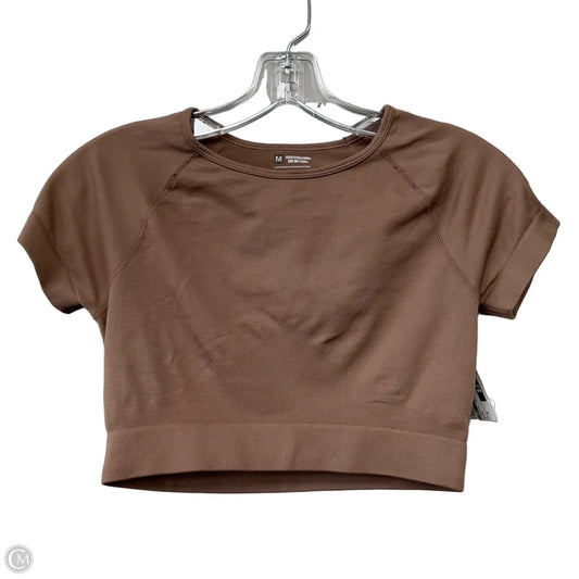 Athletic Top Short Sleeve By Cmf In Brown, Size: M