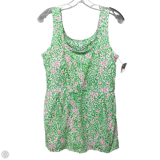 Athletic Dress By Fabletics In Green & White, Size: L