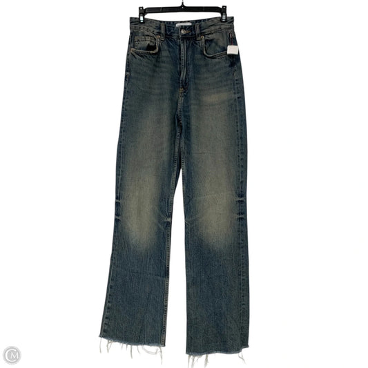 Jeans Wide Leg By Zara In Blue Denim, Size: 4