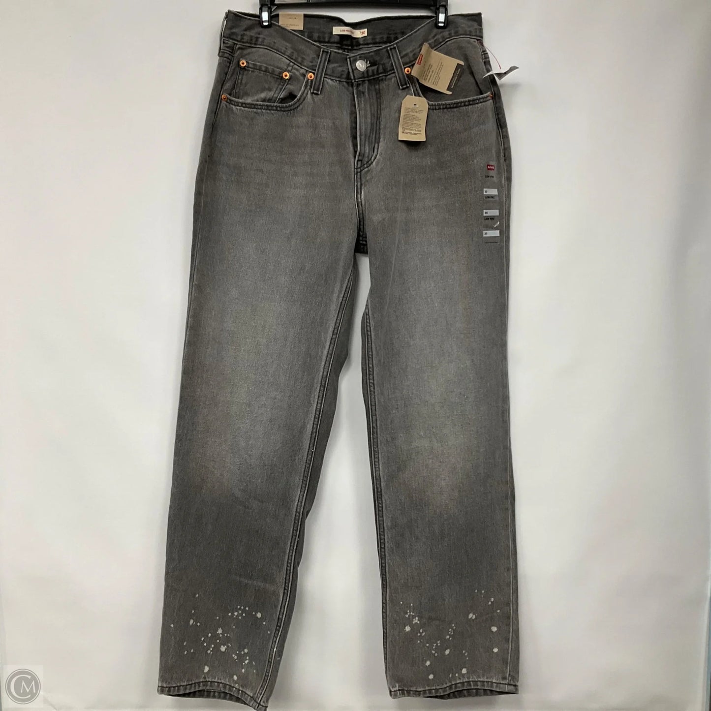 Jeans Straight By Levis In Black Denim, Size: 10