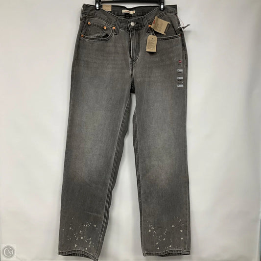 Jeans Straight By Levis In Black Denim, Size: 10