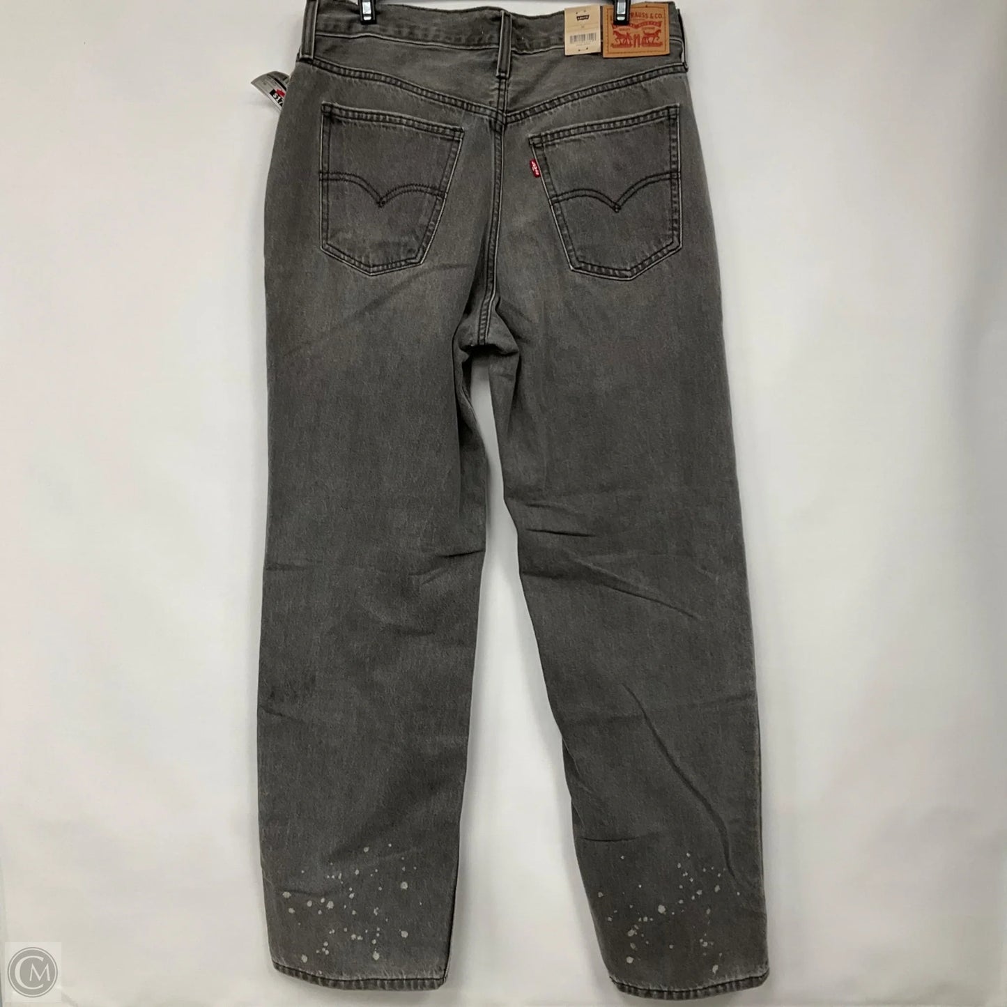 Jeans Straight By Levis In Black Denim, Size: 10