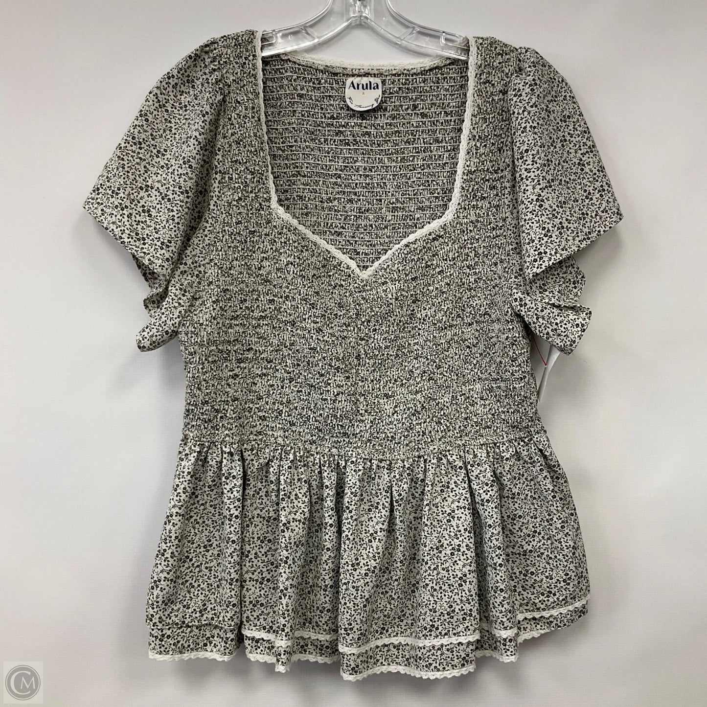 Top Short Sleeve By Arula In Black & White, Size: 1x