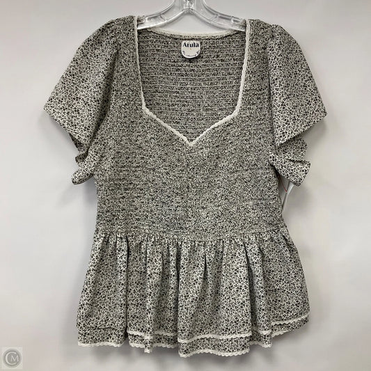 Top Short Sleeve By Arula In Black & White, Size: 1x