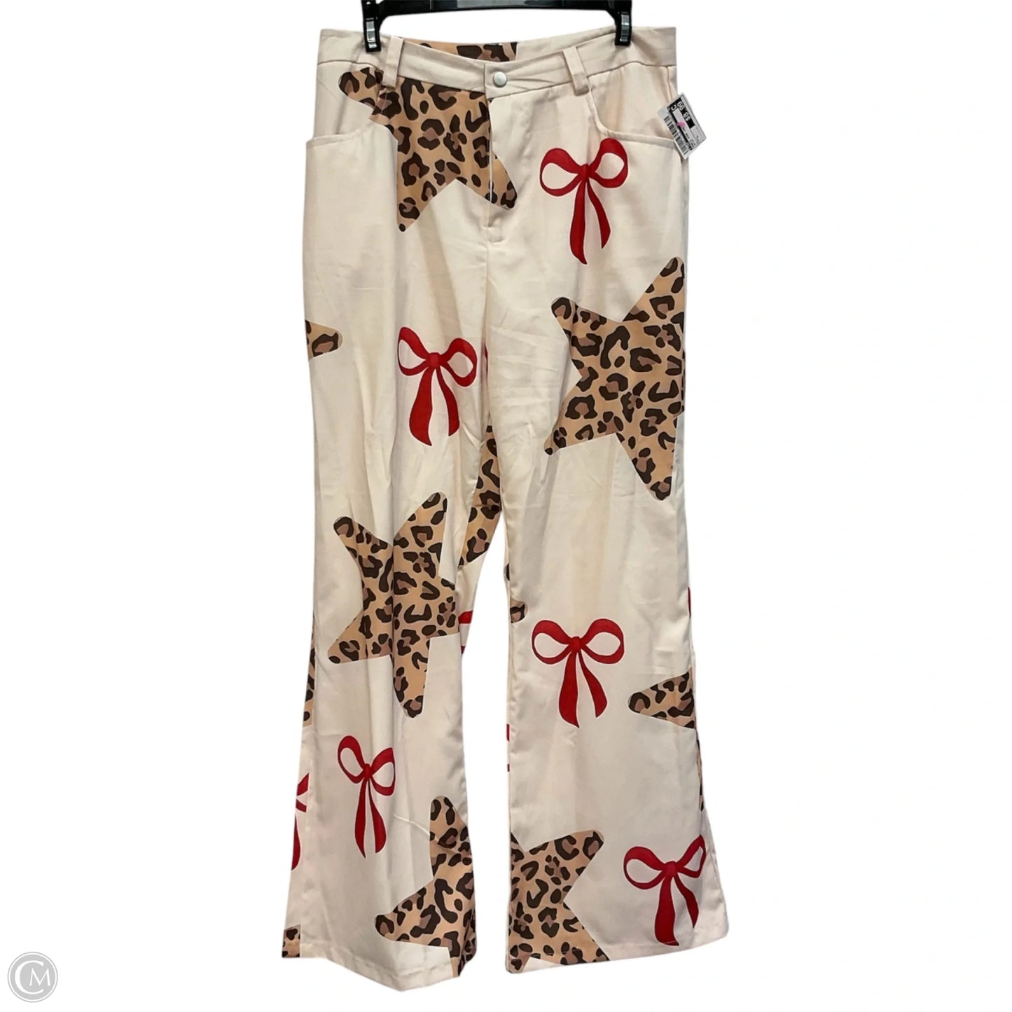Pants Wide Leg In Beige, Size: L