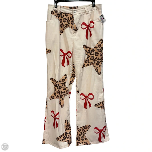 Pants Wide Leg In Beige, Size: L