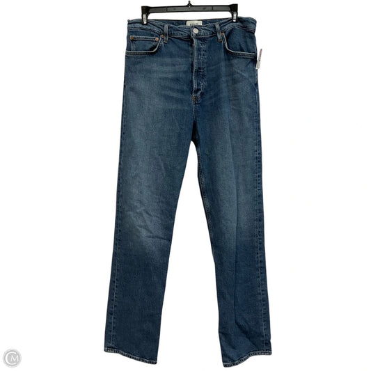 Jeans Straight By Agolde In Blue Denim, Size: 10