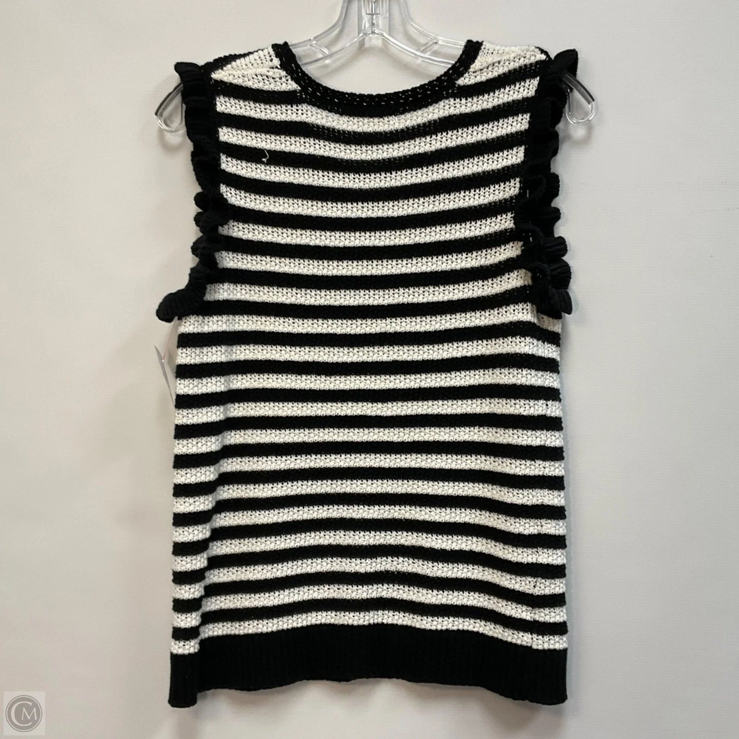 Vest Sweater By Design History In Black & White, Size: M
