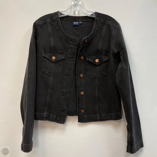 Jacket Denim By Gap In Black Denim, Size: M