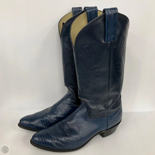 Boots Mid-calf Flats By Clothes Mentor In Blue, Size: 10