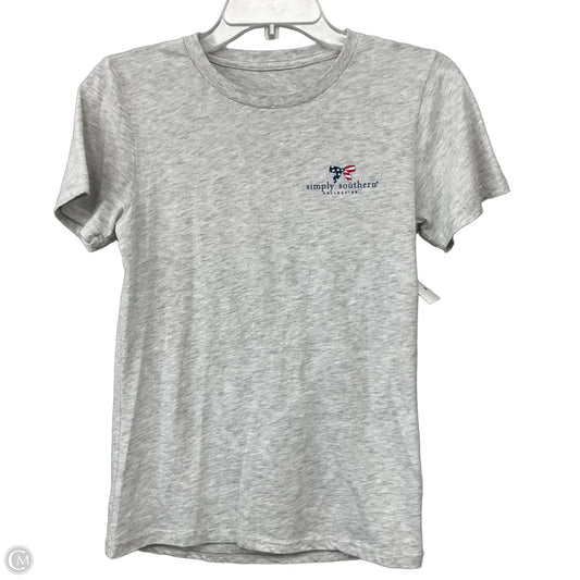 Top Short Sleeve Basic By Simply Southern In Floral Print, Size: S
