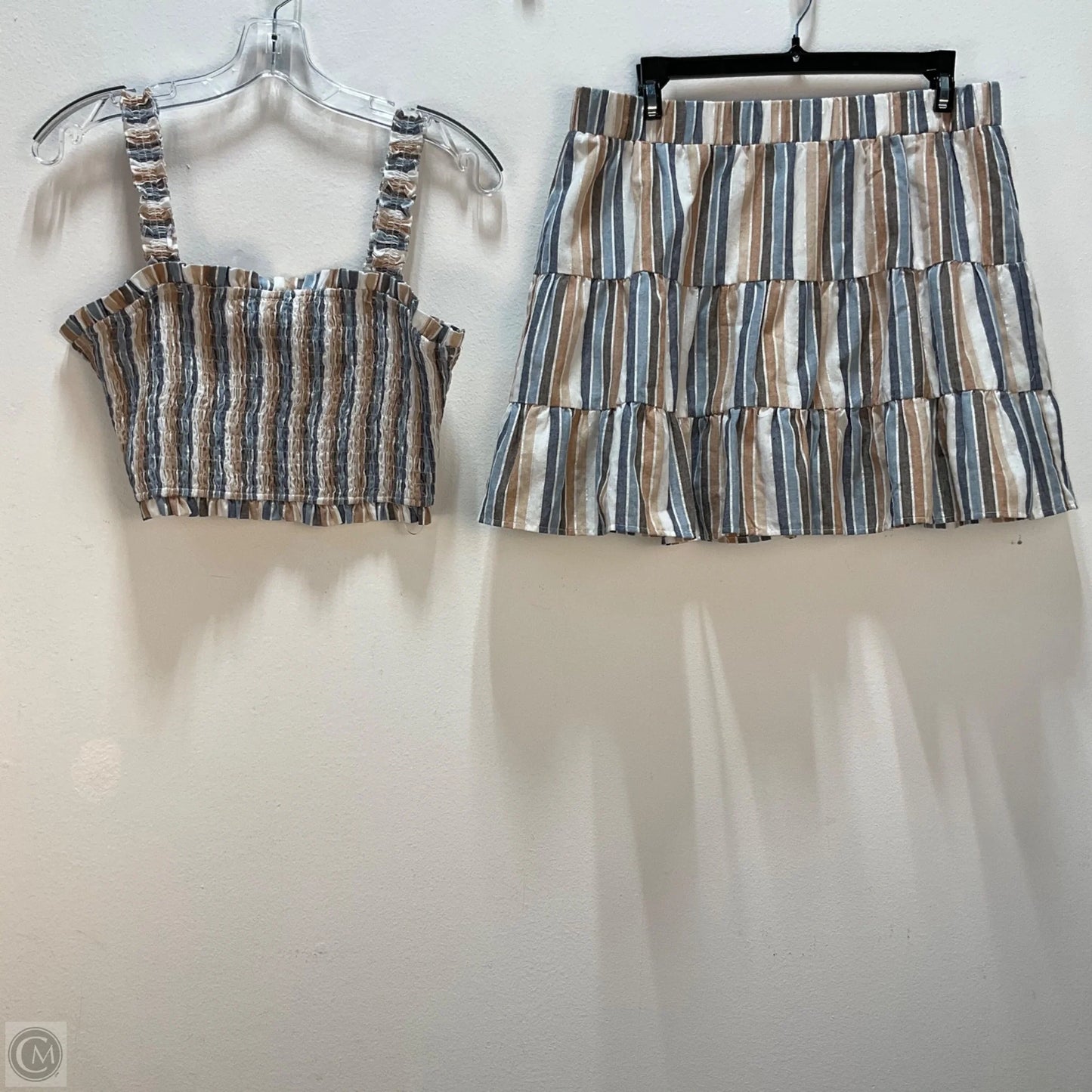 Skirt Set 2pc By Altard State In Striped Pattern, Size: L