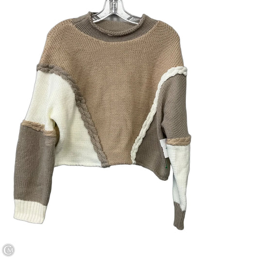 Sweater By Cloud Ten In Brown & Cream, Size: M
