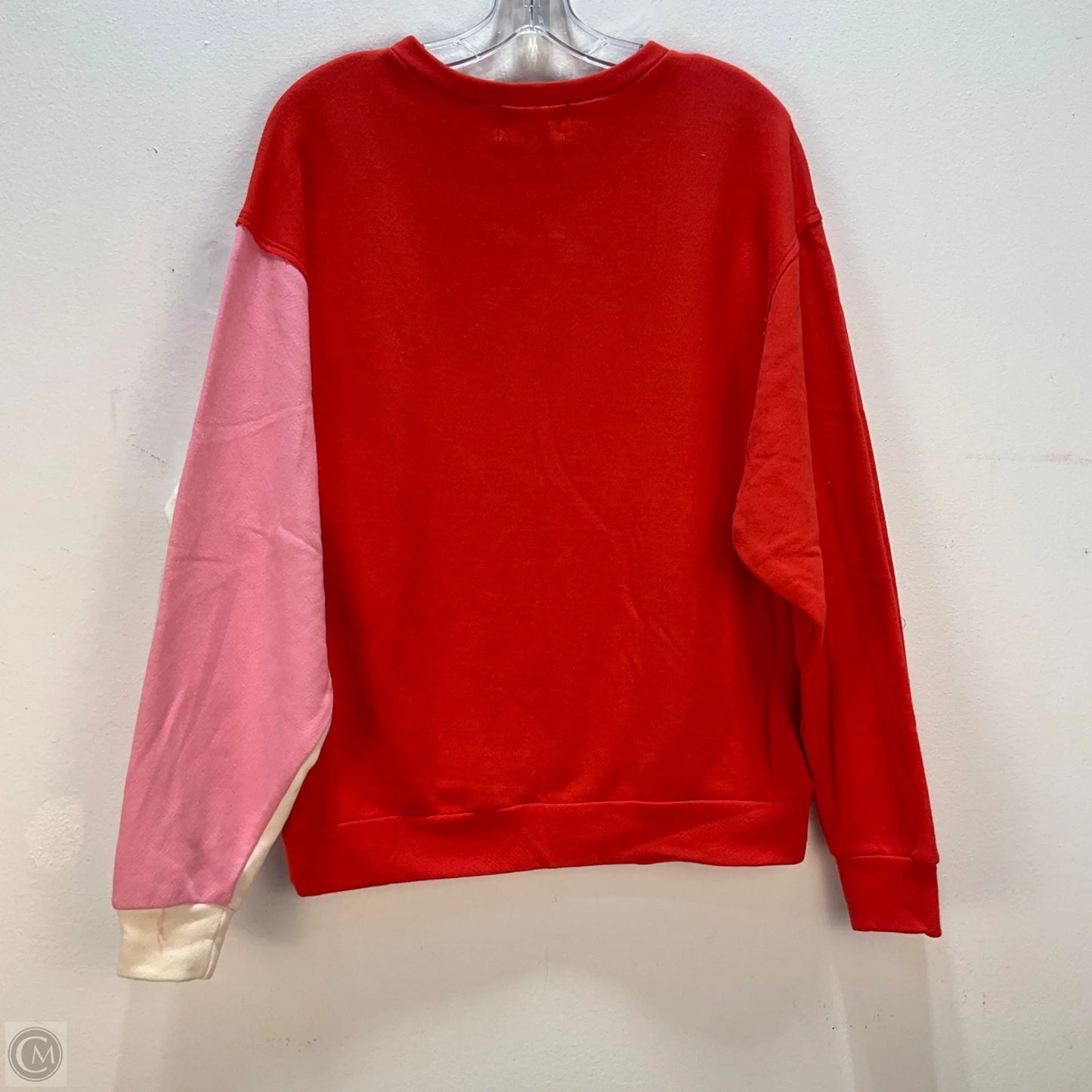 Sweatshirt Crewneck By Bucketlist In Pink & Red, Size: S