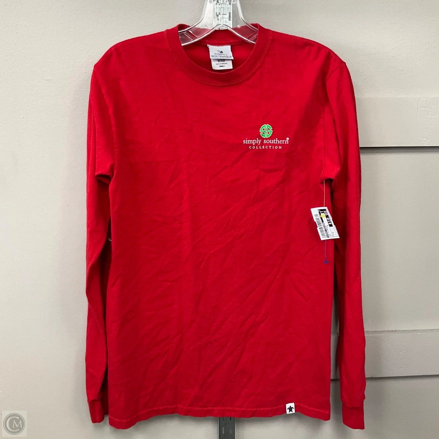 Top Long Sleeve Basic By Simply Southern In Red, Size: S