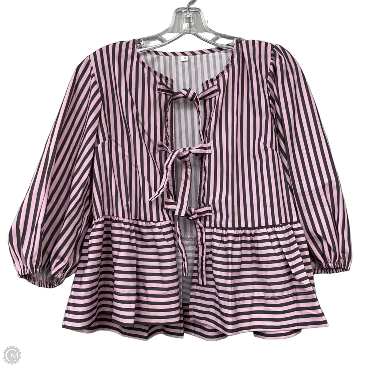 Top 3/4 Sleeve By Cmf In Striped Pattern, Size: S
