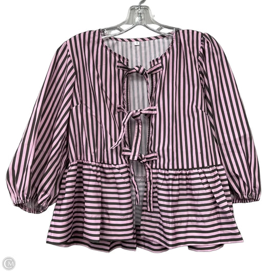 Top 3/4 Sleeve By Cmf In Striped Pattern, Size: S