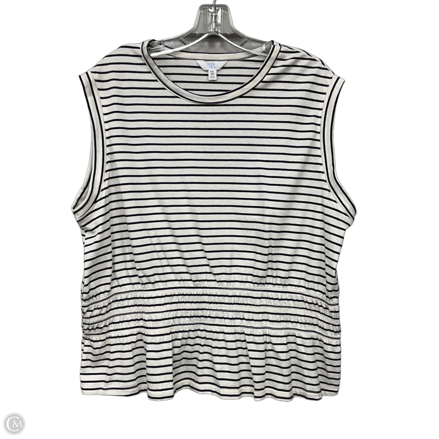 Top Sleeveless Basic By Time And Tru In Striped Pattern, Size: Xxl
