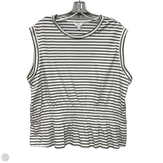 Top Sleeveless Basic By Time And Tru In Striped Pattern, Size: Xxl