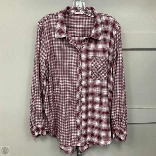 Jacket Shirt By Maurices In Plaid Pattern, Size: Xxl