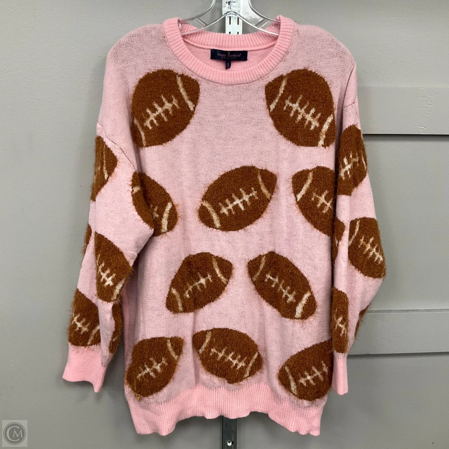 Sweater By Simply Southern In Pink, Size: L