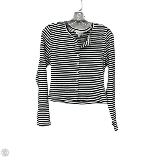Top Long Sleeve By Evereve In Striped Pattern, Size: M