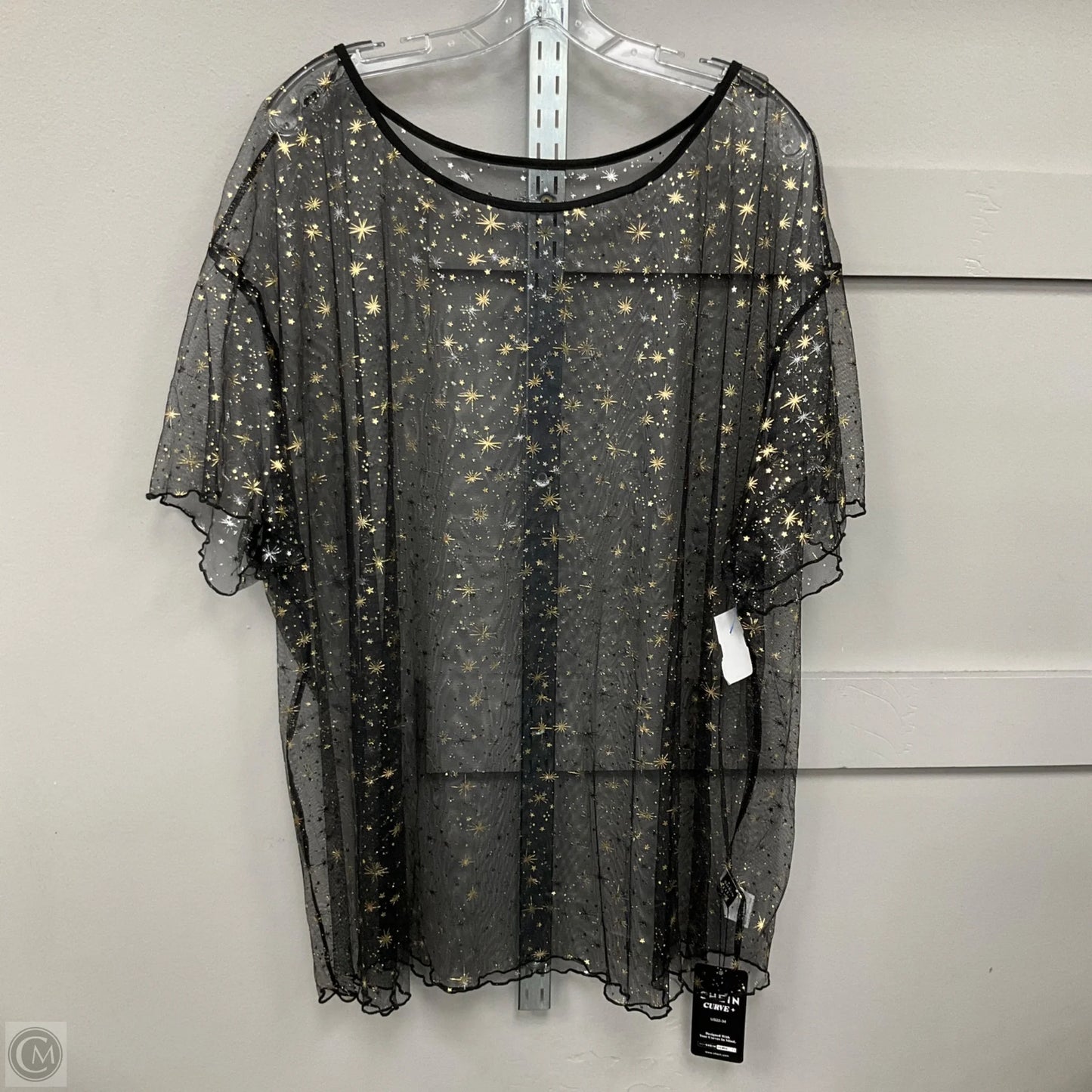 Top Short Sleeve By She + Sky In Black, Size: 3x