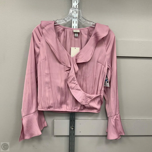 Top Long Sleeve By A New Day In Pink, Size: Xs