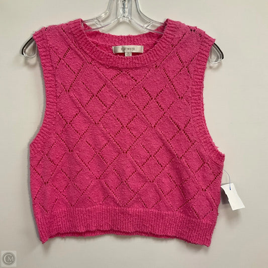 Vest Sweater By Flat White In Pink, Size: L