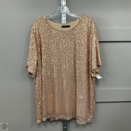 Top Short Sleeve By Shein In Gold, Size: 4x